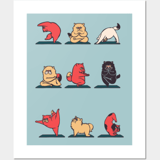 Cat Yoga Posters and Art